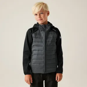 Dětská hybridní bunda Regatta KIELDER černá/šedá Dětská hybridní bunda Regatta KIELDER černá/šedá