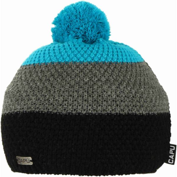 Zimní čepice CAPU 6311 modrá/šedá/černá