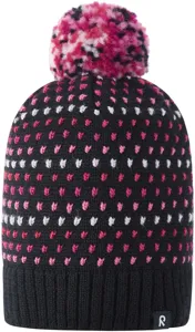Dětská zimní čepice Reima Pampula černá/růžová Dětská zimní čepice Reima Pampula černá/růžová
