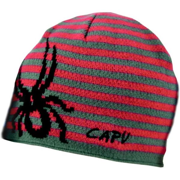Zimní čepice CAPU 15761 červená/šedá