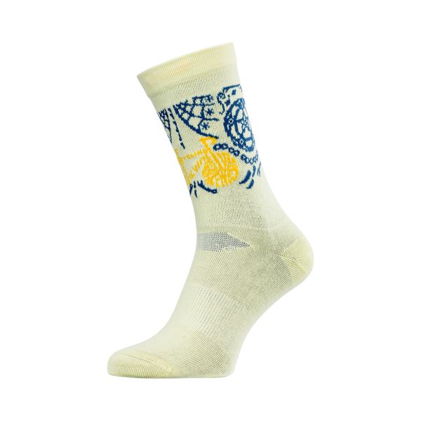 Unisex bikové ponožky Silvini Avella žlutá/modrá