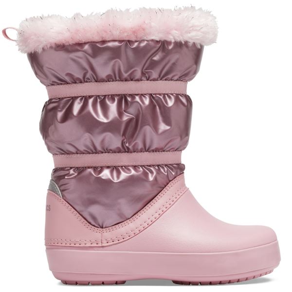 Dětské zimní boty Crocs CROCBAND LodgePoint Metallic Boot růžová