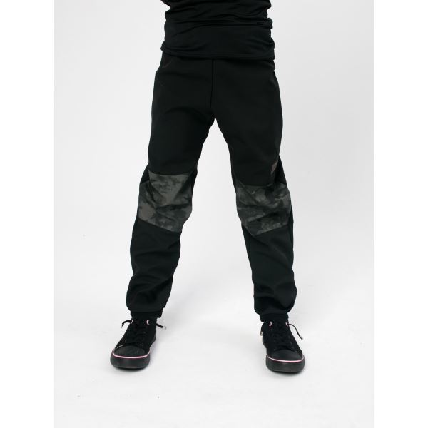 Chlapecké softshellové kalhoty DREXISS ARMY černá/zelená