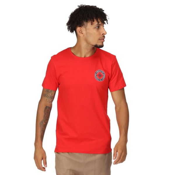 Pánské bavlněné tričko Regatta CLINE VII červená