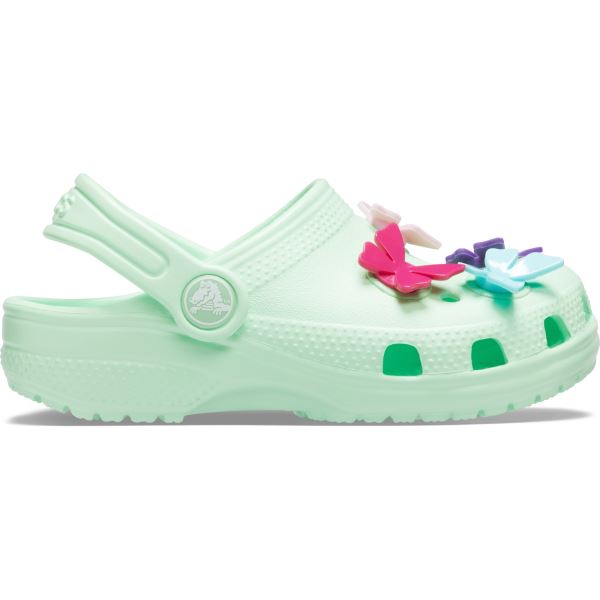 Dětské boty Crocs CLASSIC Butterfly Charm Clg mentolově zelená