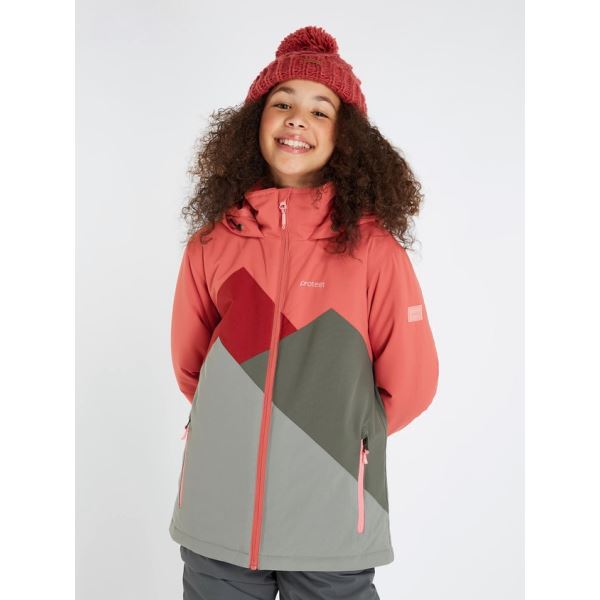 Dívčí lyžařská bunda Protest DOUTSEN červená/zelená