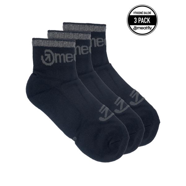 Unisex ponožky Meatfly Middle Triple černá/černá