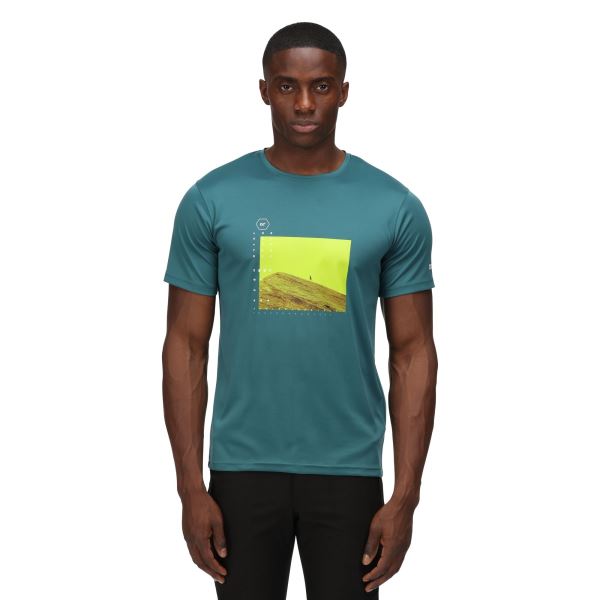 Pánské funkční tričko Regatta FINGAL VI zelenomodrá