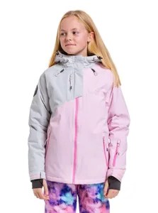 Dětská SNB & SKI bunda Meatfly Deliah světle šedá/růžová Dětská SNB & SKI bunda Meatfly Deliah světle šedá/růžová