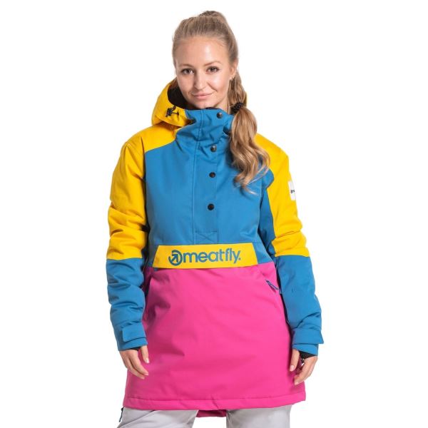 Dámská bunda Meatfly SNB & SKI Aiko Premium žlutá/modrá/růžová