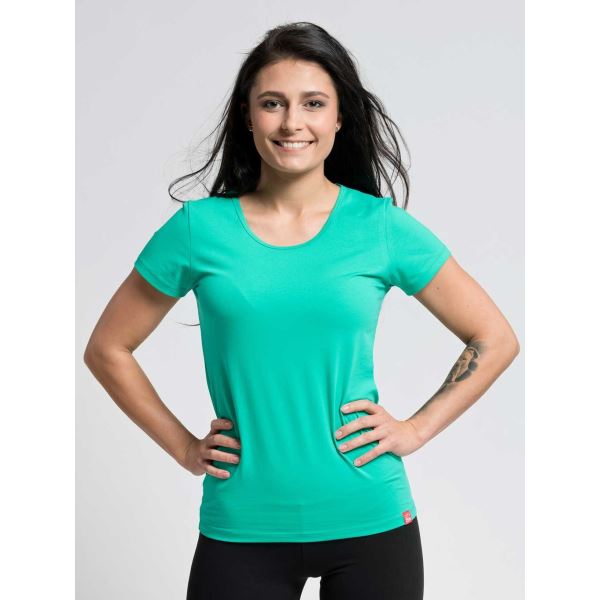 Dámské bavlněné triko CityZen klasické s elastanem zelená