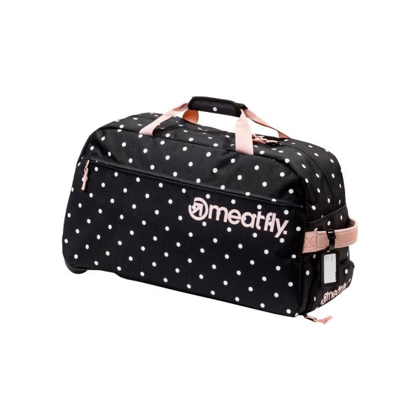 Cestovní taška Meatfly Gail černá/růžové puntíky