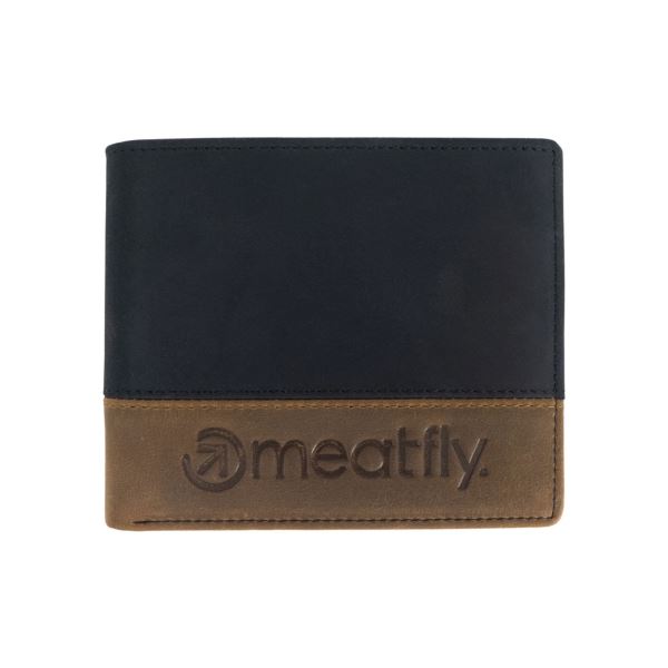 Kožená peněženka Meatfly Eddie Premium černá/hnědá