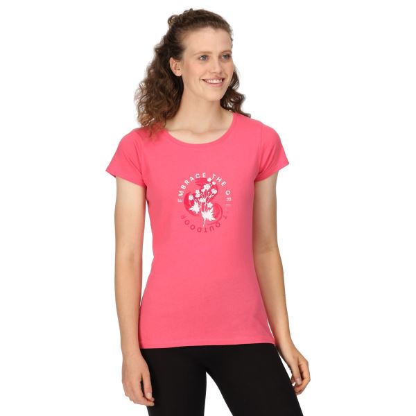Dámské bavlněné tričko Regatta BREEZED III růžová