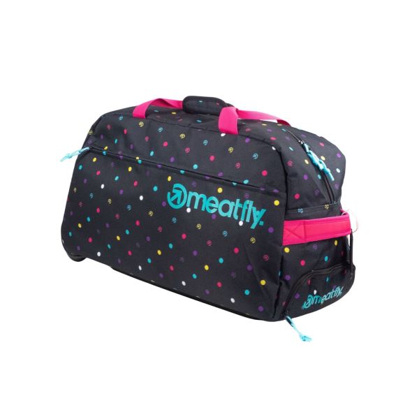 Cestovní taška Meatfly Gail černá/barevné puntíky