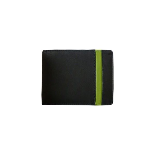 Pánská kožená peněženka WFY 471 černo/zelená