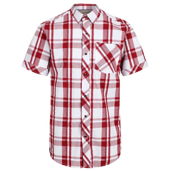 Pánská košile Regatta DEAKIN III bílá/červená