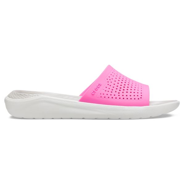 Dámské pantofle Crocs LiteRide Slide růžová/bílá